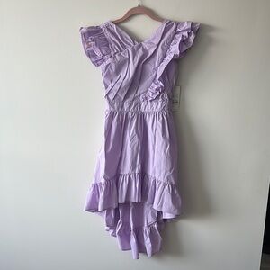 Purple Asymmetrical Ruffled Sundress